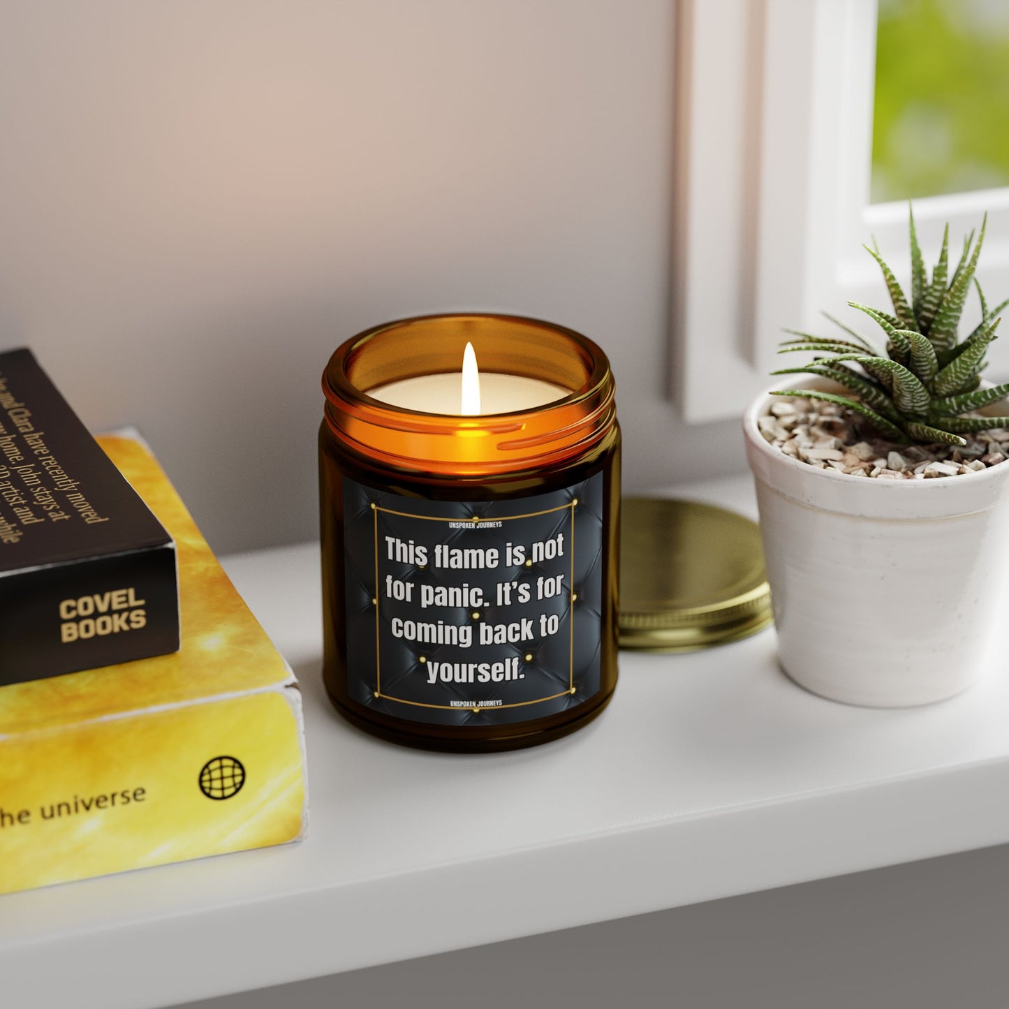 This Flame Is Not for Panic” Candle – Breath Ritual Companion