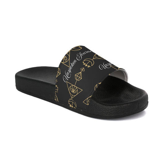 Unspoken Journeys Black & Gold Slides – Grounded Healing Comfort