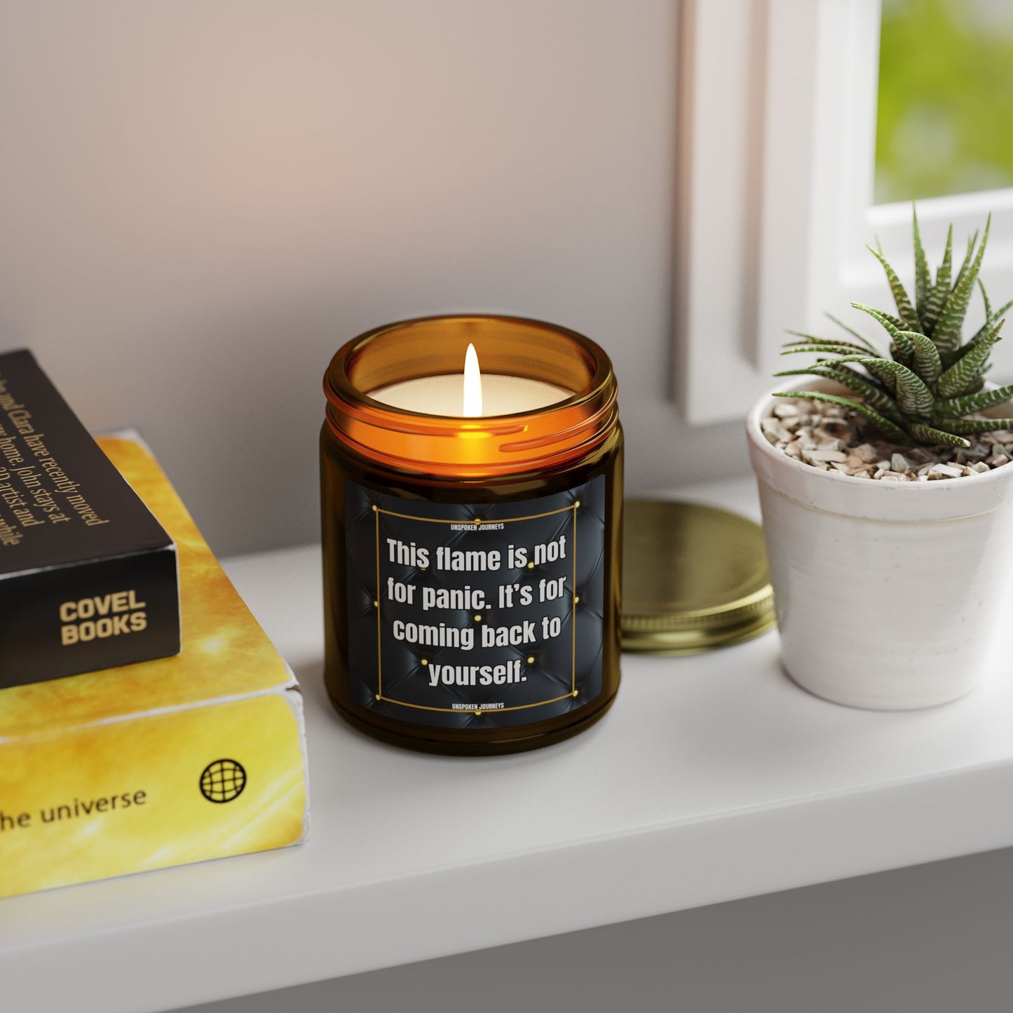 This Flame Is Not for Panic” Candle – Breath Ritual Companion