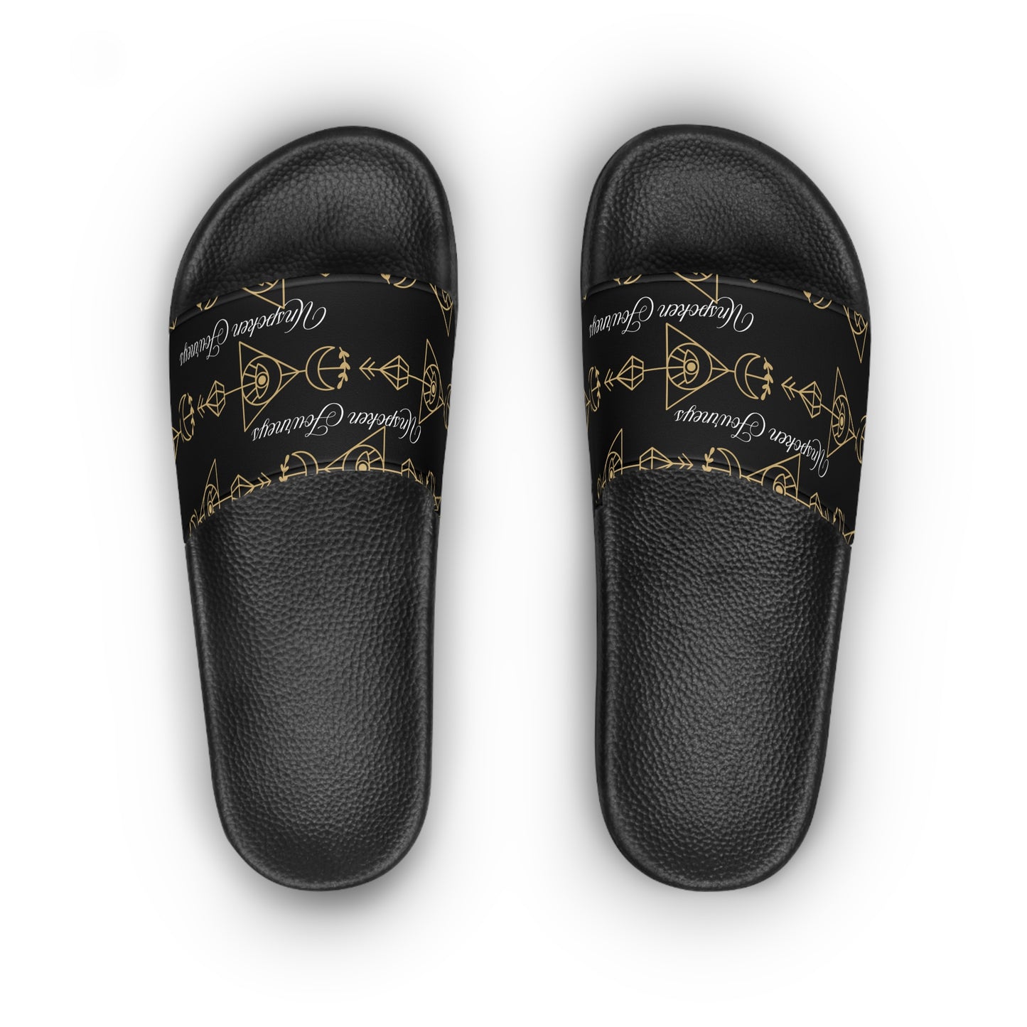 Unspoken Journeys Black & Gold Slides – Grounded Healing Comfort